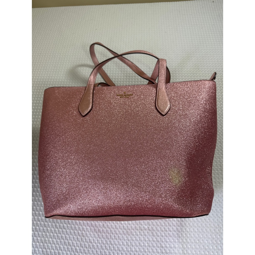 Kate Spade Tote Bag Women Large Glitter Rose Gold Shimmer PXRU8238